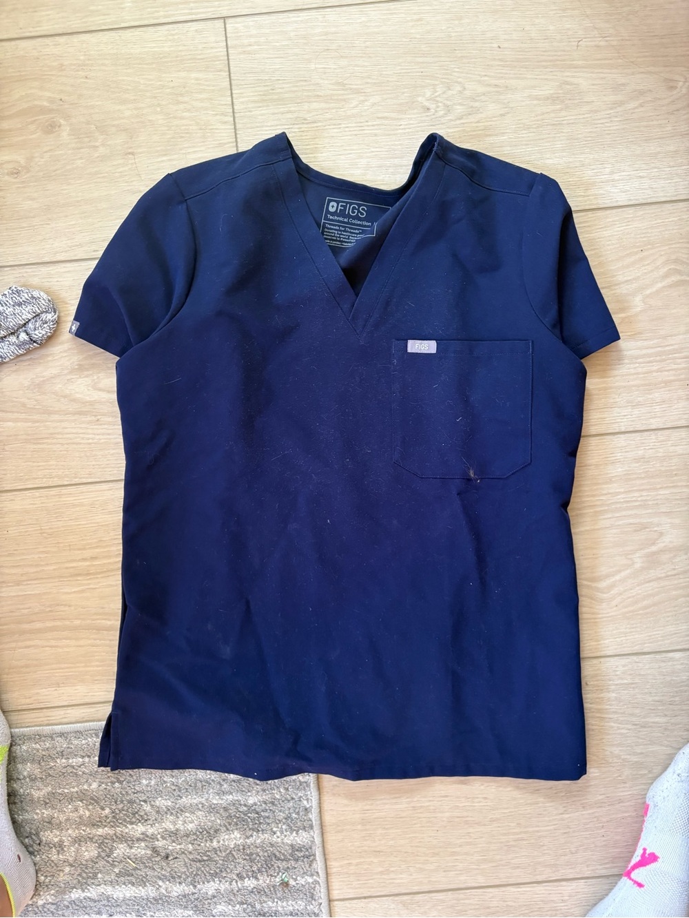 Figs Navy V-Neck Medical Top